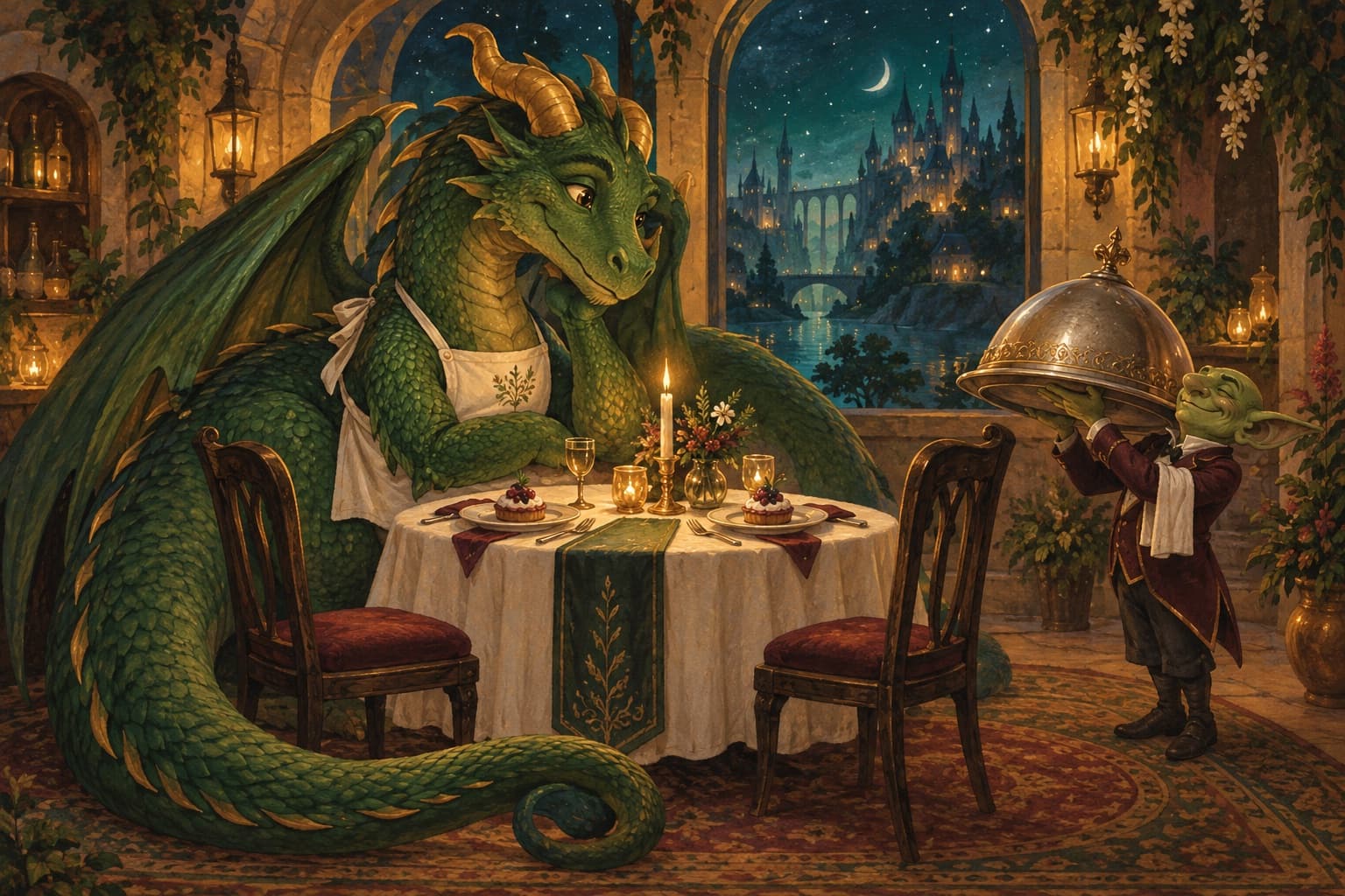 Chef Saffron and Pip welcome you to a candlelit table for two
